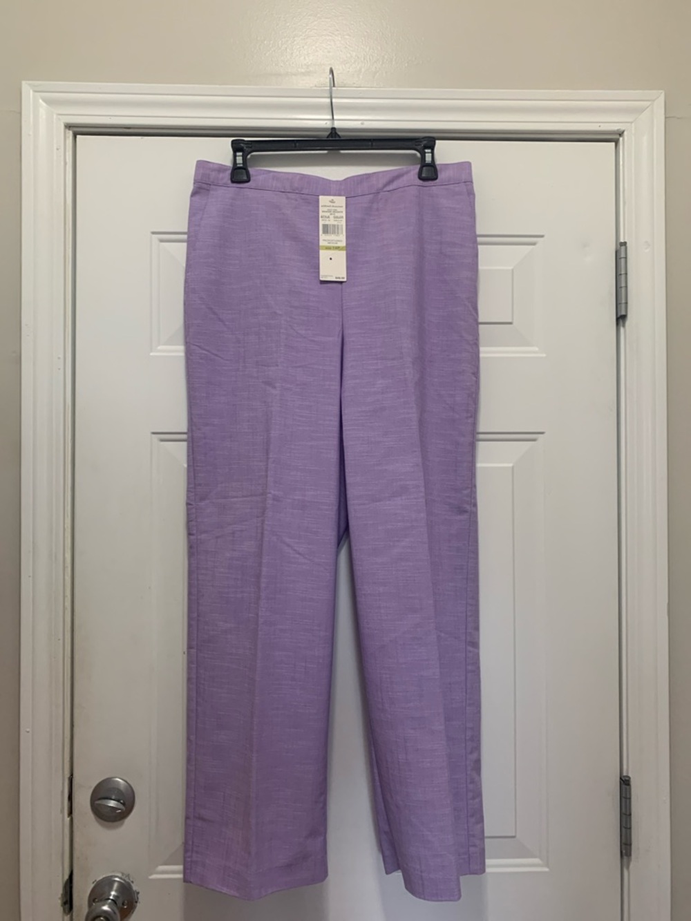 3/$15 NWT Alfred Dunner Cotton Blend  Lavender Straight-Leg Trousers Size 14P